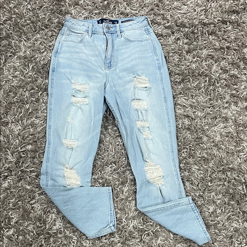 Hollister Light Blue Distressed Women Jeans size 24x25